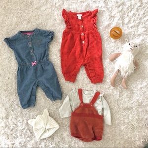 5 pieces of baby girl clothing, size 0-3 months